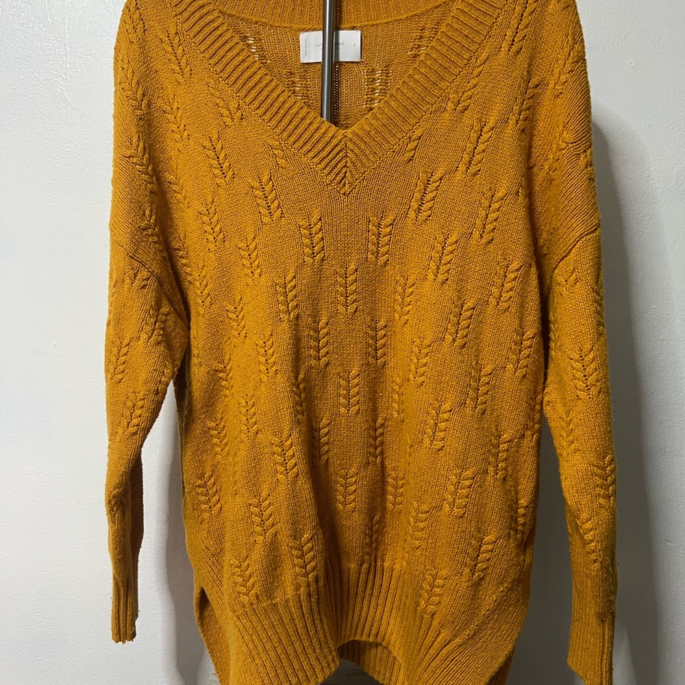 Lucky Brand Women's V-Neck Sweater in Mustard